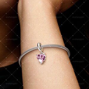 Pandora Pink Family Tree & Heart Dangle Charm